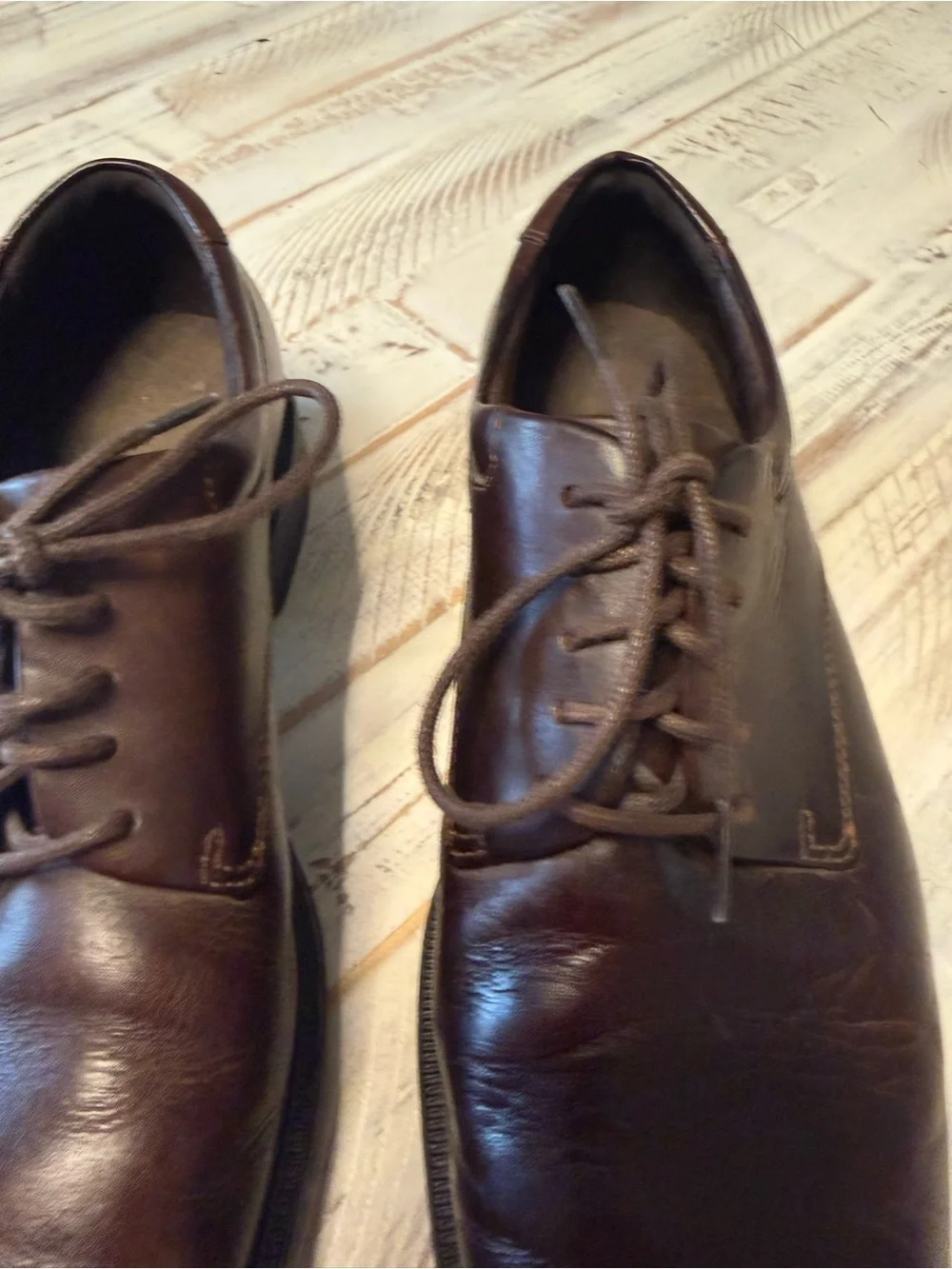 Rockport Men's Margin Dark Brown Leather Lace-Up Oxfords sz9.5W Dress Shoe